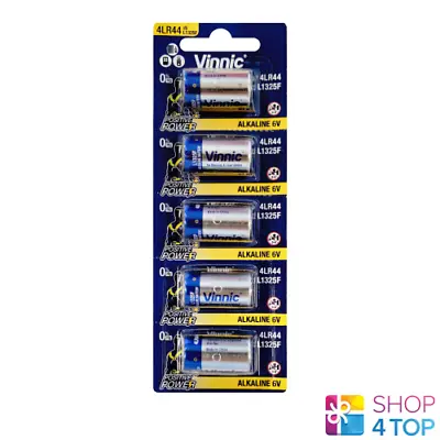 5 Vinnic Alkaline High Voltage 4lr44 L1325f Batteries 6v Blister Pack Exp 2025 • $10.74