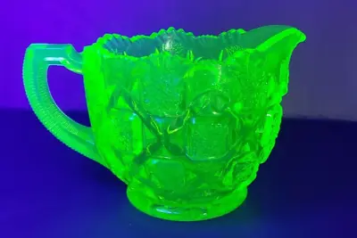 Vaseline Glass Pitcher Gravy Westmoreland Glass Uranium Glass • $50