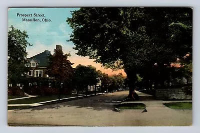 Massillon OH-Ohio Prospect Street Residential Area Vintage C1925 Postcard • $7.99