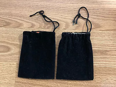 Set Of 2 Vintage Handmade Black Velvet Drawstring Jewelry Pouch Bags 4  X 5  • $3.99