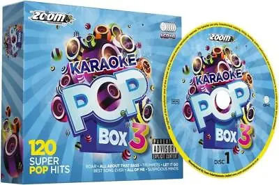 ZOOM KARAOKE - Karaoke Pop Box 3 - 120 Songs CD (N/A) New Audio Amazing Value • £14.93