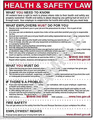 £2.20 • Buy Health And Safety Law Poster Choose A3 A4 Or A5 Shop Office Factory Workshop