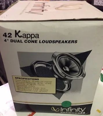 NOS Set Of 2 Car Speakers- Infinity- Kappa 42 -4  Dual Cone Old School New RARE  • $120