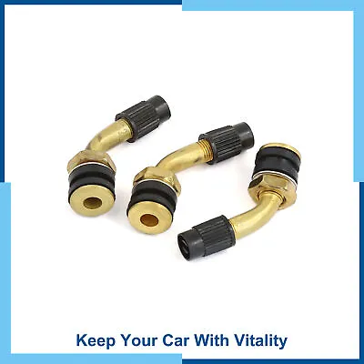 Pack(3) Motorcycle Brass Angled Tubeless Tyre Tire Valve Stem Moped Scooter • $12.99