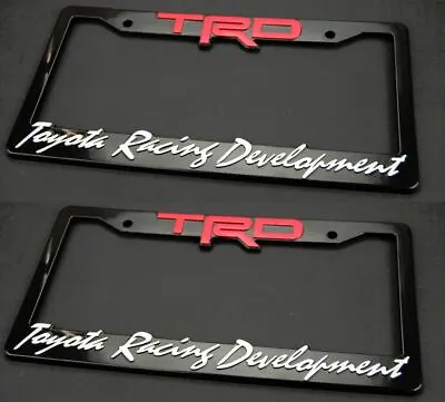 $16.50 • Buy (Two) 3D ABS Molded  Raised Letter TRD License Plate Tag Frame Fit Front Rear