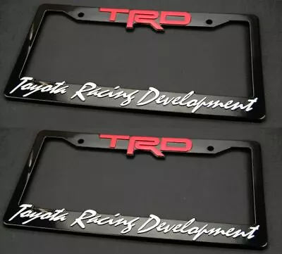 $16.50 • Buy (Two) 3D ABS Molded  Raised Letter TRD License Plate Tag Frame Fit Front Rear
