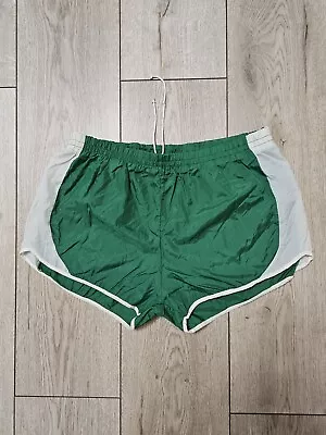 PUMA SHORTS VINTAGE NYLON GREEN 70s SPRINTER RUNNING SHORTS SOCCER SHORTS M • $59