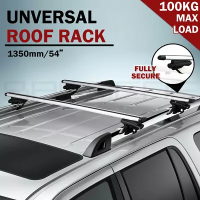 1350mm 54'' Universal Car Top Roof Rack Cross Bars Aluminum Alloy Aero Lockable • $95.99