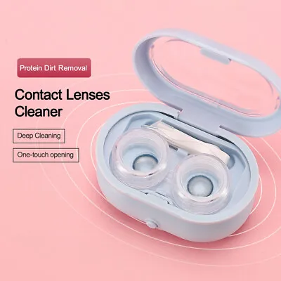 Battery Electric Ultrasonic Contact Lens Auto Cleaner Care Case Cleaning Machine • $10.49