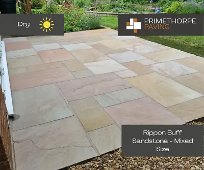 Paving Slabs - Natural Stone - Amazing Colours - Rippon Buff - Garden Patio Pack • £312