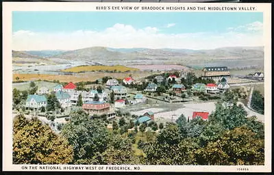 BRADDOCK HEIGHTS MD Bird's Eye View Vtg Aerial Middletown Valley Postcard Old PC • $12.50