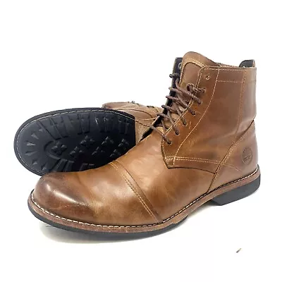 Timberland 19558 Earthkeepers Brown Leather Side Zip Boots Mens Chukka Sz 9.5 M • $47.99