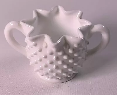 Fenton Milk Glass Full Star Sugar Bowl Vintage Hobnail  • $12.99