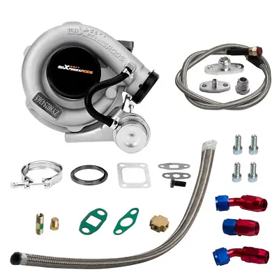 Upgrade T04e T3 A/r.63 420hp Stage Iii Boost Turbocharger Oil Feed+drain Line • $155.90