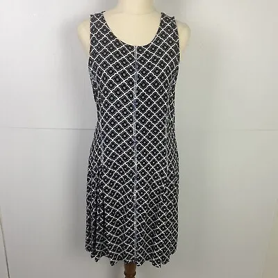 $34.95 • Buy Tigerlily Size 14 Women's Summer Dress Black White Paisley Stitching Detail