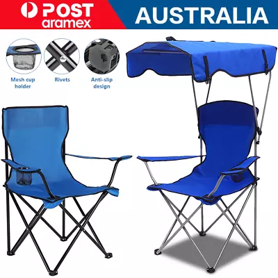 Outdoor Chair Foldable Beach Camping Folding Outdoor Fishing Chair W/ Sun Shade  • $14.95