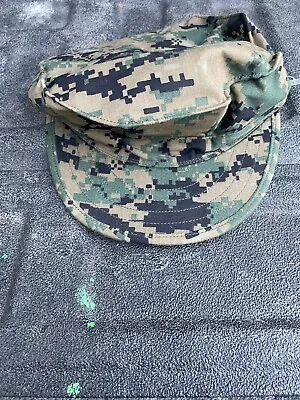 USMC Cover Garrison Marpat Digital Woodland US Marine Corps Hat Cap Size Small • $8.70