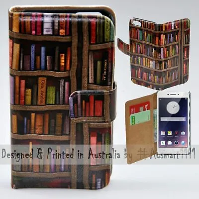 For OPPO Series - Bookshelf Theme Print Wallet Mobile Phone Case Cover  • $13.98