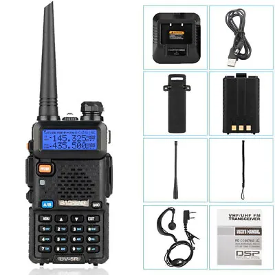 £20.99 • Buy UK Baofeng UV-5R Walkie Talkie Dual Band UHF VHF Ham FM Two Way Radio Black