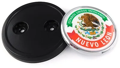 Nuevo Leon Mexico Car Truck Grill Black Badge 3.5  Grille Chrome Emblem • $15.99