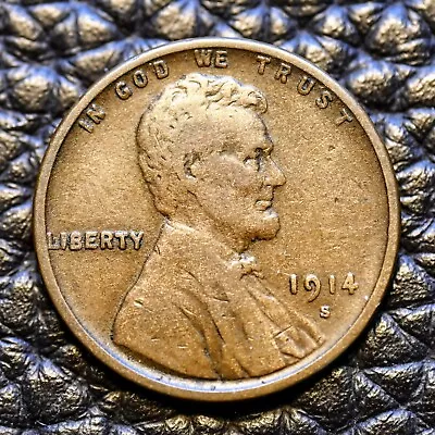 1914-S Lincoln Cent ~ FINE Condition - COMBINED SHIPPING! • $36.85