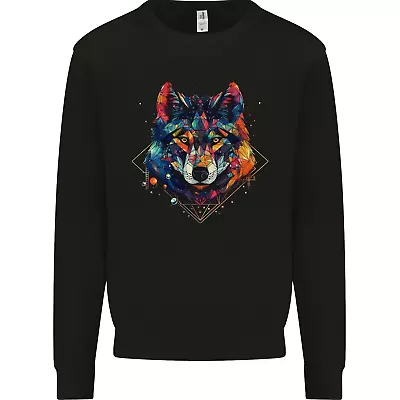 Geometric Wolf Wolves Mens Sweatshirt Jumper • $35.75