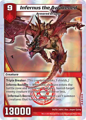 Kaijudo 1X INFERNUS THE AWAKENED Super Rare S4/S5 6DSI - DragonStrike Infernus • $30