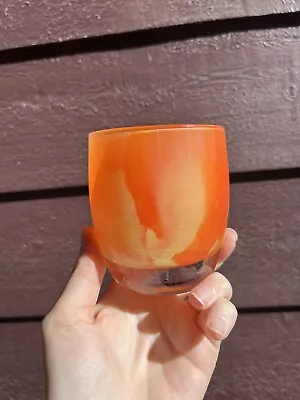 Glassybaby Lifesaver Votive Candle Holder - Orange Yellow Pink • $139.99