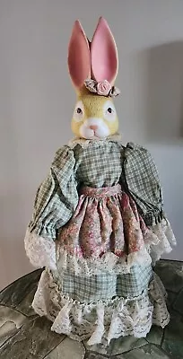 Vintage Easter Rabbit/Bunny Doll Porcelain Head Hands Feet Soft Body W/Stand 16  • $35.95