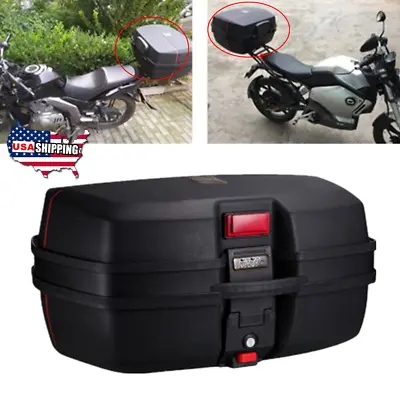 Quick Release 45L Motorcycle Rear Top Box Tail Luggage Takeout Case W/ Brackets • $115.89