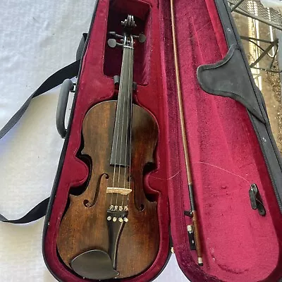 Vintage Cremona 4/4 Violin For Restore W/ Case Unstrung Now • $99