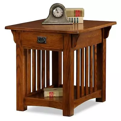 Rustic Mission Style End Side Table W/Drawer & Shelf Slatted Wood Oak & Ash • $296.60