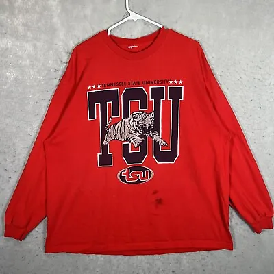 A1 Vintage 90s TCU Tennessee State Tigers T Shirt Adult 2XL XXL Red NCAA Mens • $20.99