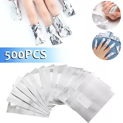 500 PCS Aluminium Foil Nail Wrap Art Soak Off Gel Polish Remover Manicure Clean • $14.98