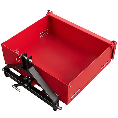 Foldable 3 Pt 3 Point Bucket Quick Hitch Dump Box For Category 1 15 Cu. FT Red • $263.14