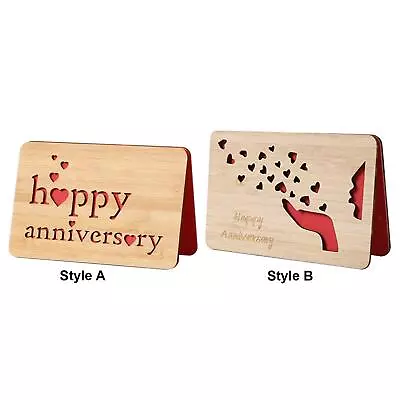 Wooden Anniversary Card Love Heart Cards Romantic Valentines Day Decor • $24.10