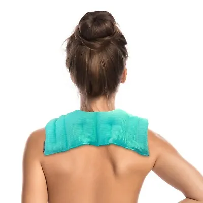 Silica Bead Moist Heat Pack For Shoulder/Neck Pain Relief Soft Touch Cover Blue • £12