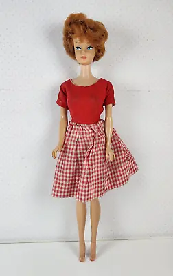 1958 Barbie 1962 Midge Bubble Cut Vintage Doll With Red Hair Checkered Dress • $69.95