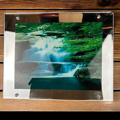 READ Vintage VISIONTAC Light Up Motion Waterfall Moving Wall Art Electric Mirror • $47.50