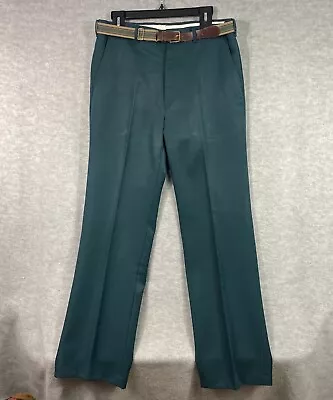 Vintage The Sport Slack Pants Mens 32x32 Polyester Green 60's Rockabilly Indie • $16