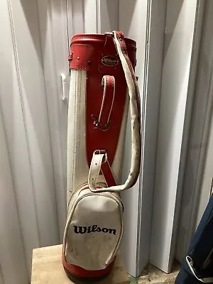 Vintage 1980's WILSON GOLF Red & White THIN 8 SUNDAY BAG Retro Lightweight-Korea • $79