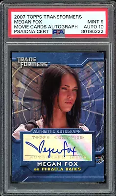 2007 Topps Transformers SP Megan Fox Movie Card PSA 9/10 Auto MINT • $1499.99