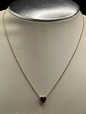 $35.06 • Buy Nadri Modern Love Heart Pendant Necklace In Gold With Dark Pink NWT