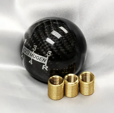 For JDM MUGEN Manual Real Carbon Fiber Shift Knob 5 Speed Honda CR-Z S2000 FA5 • $77.27