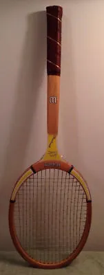 Vintage Wilson Lady Evert Tennis Racket Yellow Balls Net Court Sports Athlete • $14.95