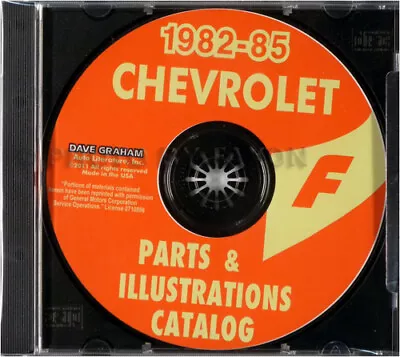 Chevy Camaro Parts Book On CD 1982 1983 1984 1985 Chevrolet Catalog Berlinetta • $29.95