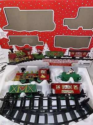 Mickey Mouse Holiday Express 12 Piece Christmas Train Set Light & Sound Disney • $24.99