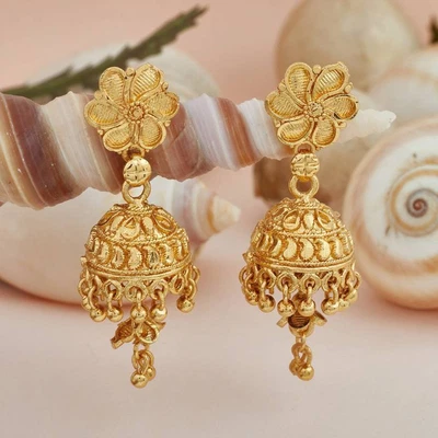 $16.82 • Buy Indian Bollywood Bridal Gold Plated Party Jhumki Jhumka Ethnic Fashion Earrings