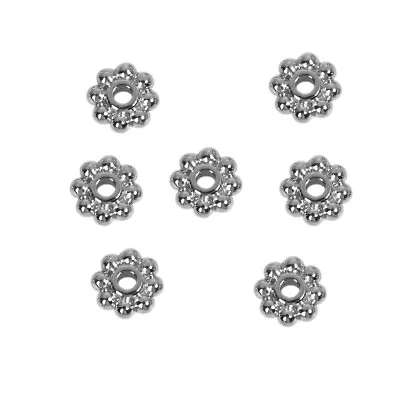 6mm X 100 Tibetan Silver Flower Daisy Snowflake  Spacer Beads Bead Jewellery • £2.49