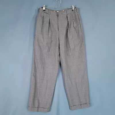 Lands' End Men's Dress Pants Pleated With Suspender Buttons Gray Size 31 Regular • $17.99